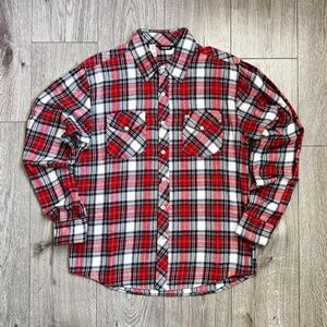 Enjoi Skateboards Flannel Shirt Men’s Size Medium 100% Cotton Plaid Vintage Y2K